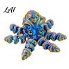 Movable Joints Octopus Figurine 3D Printed Articulated Figurine Fidget Toy Flexible Jointed Figure for Home Office Desk Decoration
