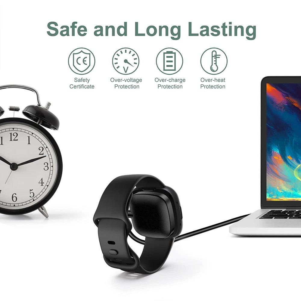 2pcs Wireless Charger For Fitbit Sense 1 2 /Versa 3 4 USB Fast Charging Dock US