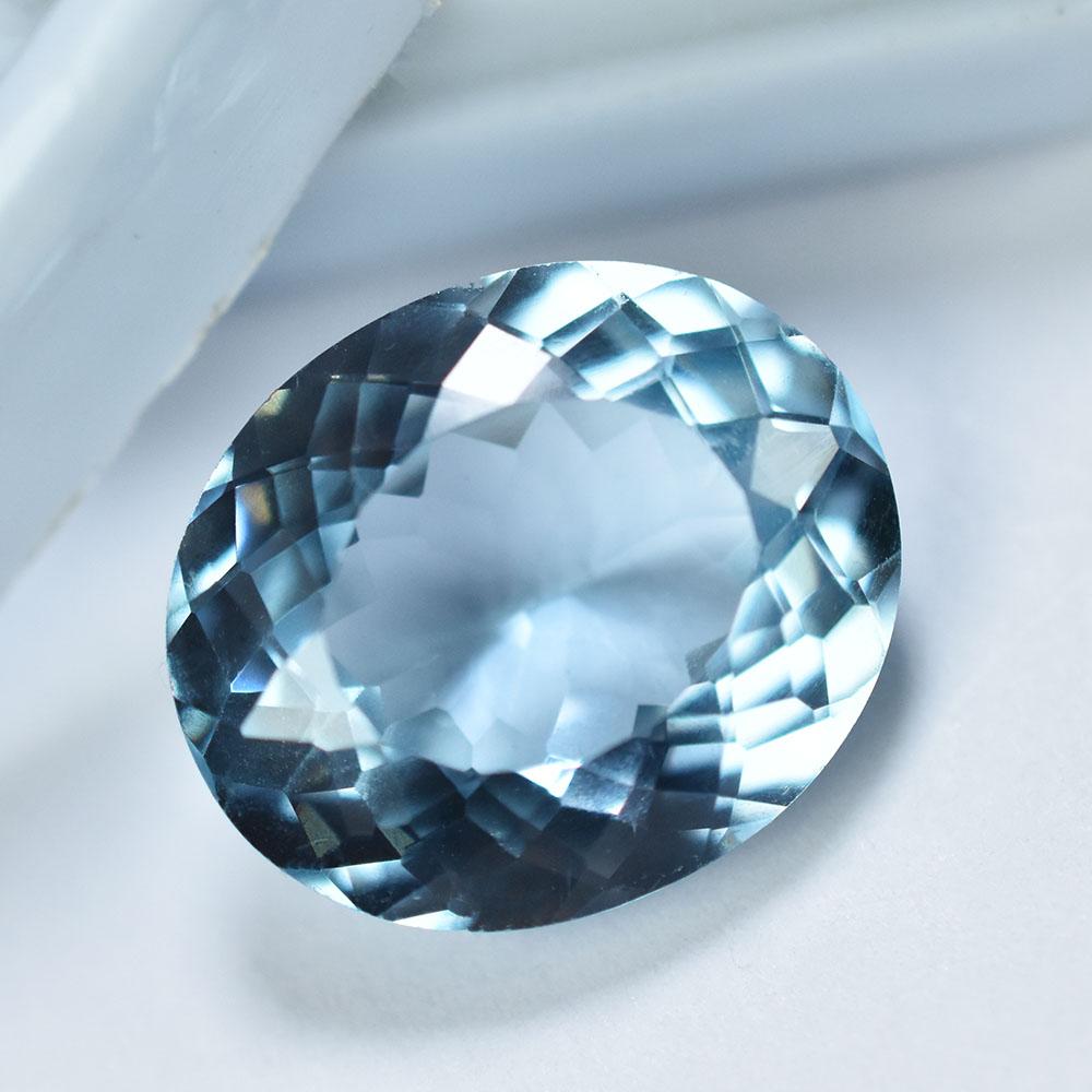 Amazing Ocean Blue Aquamarine Crystal Oval Cut Gemstone 10.19 Ct