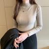 Women Turtleneck Pullovers Sweaters Autumn Winter Knitted Ribbed Jumper Tops Long Sleeve Korean Slim-fit Women Sweater