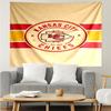 Kansas City Chiefs Print Tapestry, Backdrop, Easy Setup, Ideal for Bedroom, Office & Living Room, with Aesthetic Wall Hanging Decor.