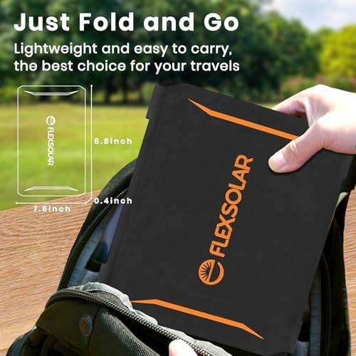 Солнечная панель FlexSolar 15 Вт, тонкая и сверхлегкая, с портом USB (Макс. 5,5 В / 2,8 А), Водонепроницаемый и пылезащищенный по стандарту IP67, Складное солнечное зарядное устройство, Совместим