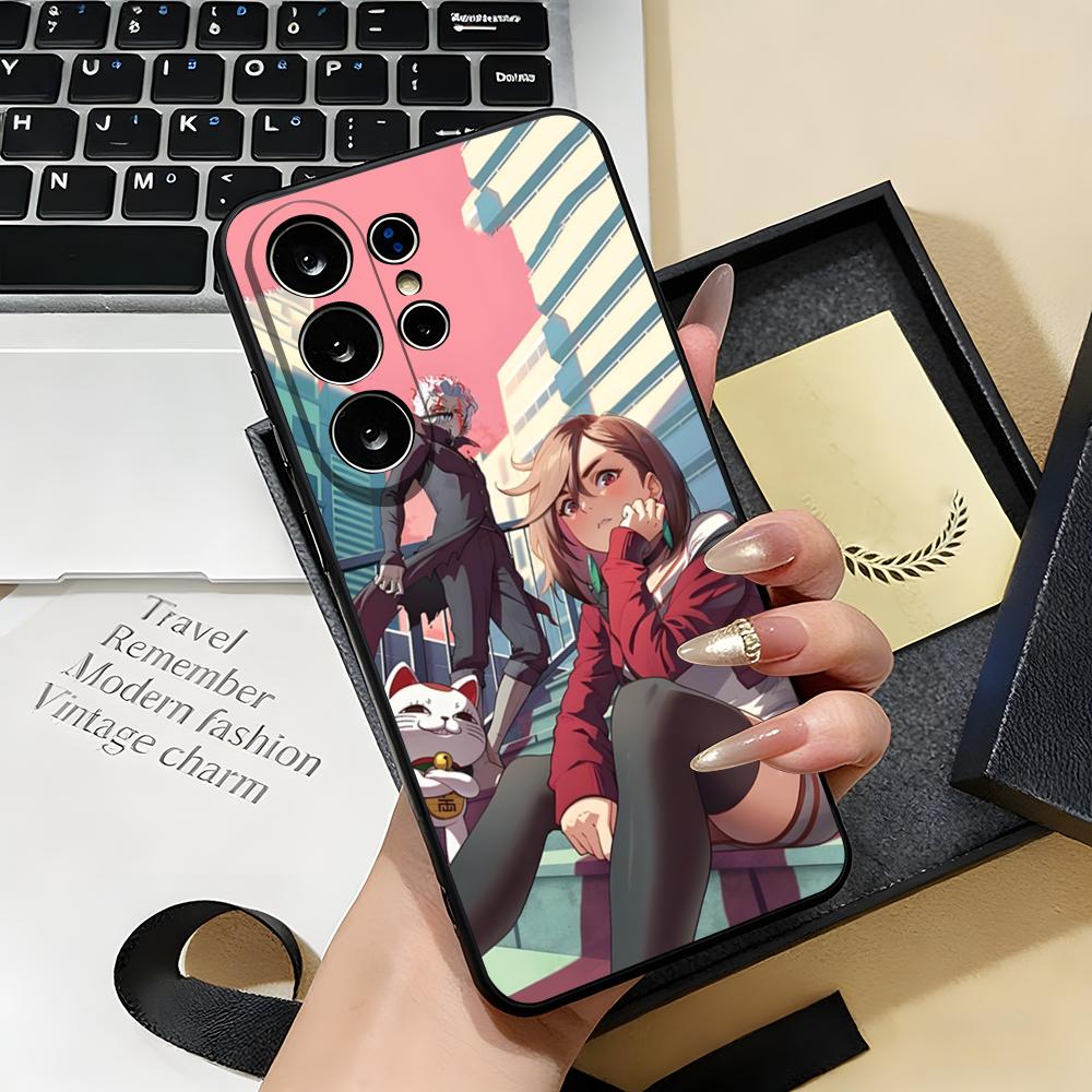 Чехол для телефона ANIME D-Dandadans для Samsung S26 S25 S24 FE S23 S22 S21 Plus S20 Ultra Note20Ultra Черный Мягкий
