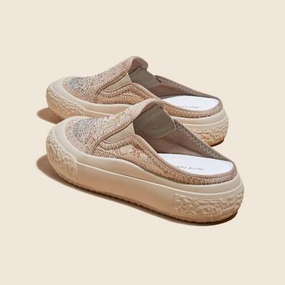 Удобные женские тапочки на танкетке с воздушной сеткой и кружевом, брендовые дышащие летние женские повседневные туфли на танкетке с платформой