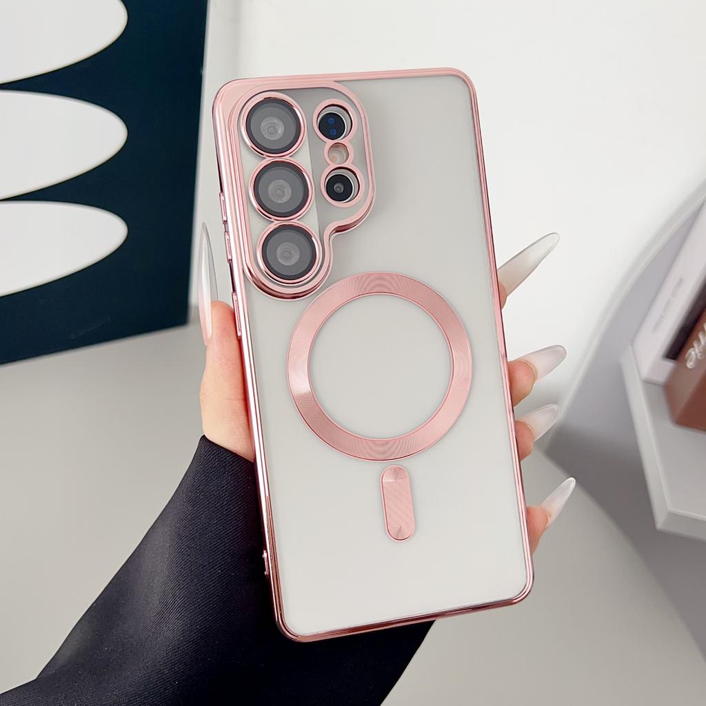 Роскошное прозрачное покрытие для чехла с беспроводной зарядкой Magsafe для Samsung S26 S25 S24 S23 S22 S21 S20 FE Ultra Plus Note20 10 Мягкий чехол