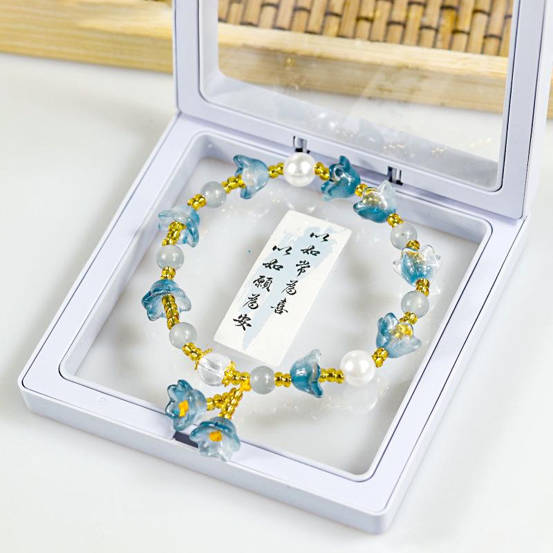 Colorful crystal orchid bead bracelet and bamboo joint bracelet accessory