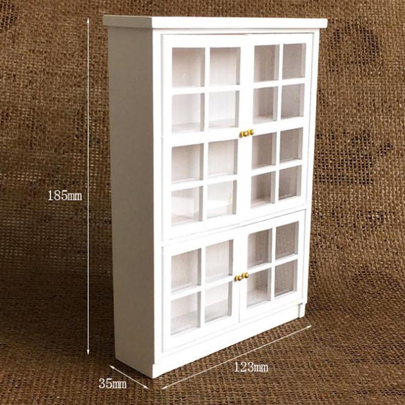 1/12 Dollhouse Miniature Furniture White Kitchen Dining Cabinet Display Shelf