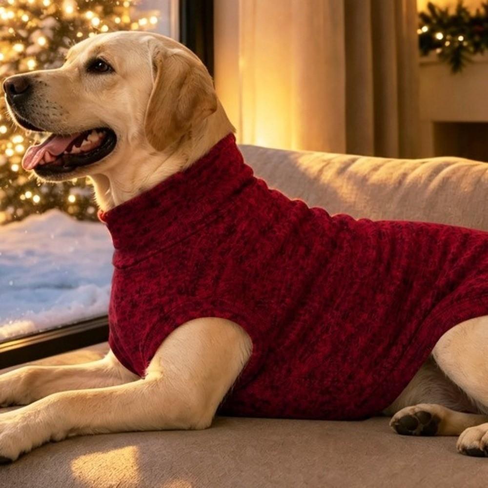 Stretchy Pet Dog Warm Vest High Neck Pet Home Apparel Wear-Resistant Dog Pajamas Home Sleeping