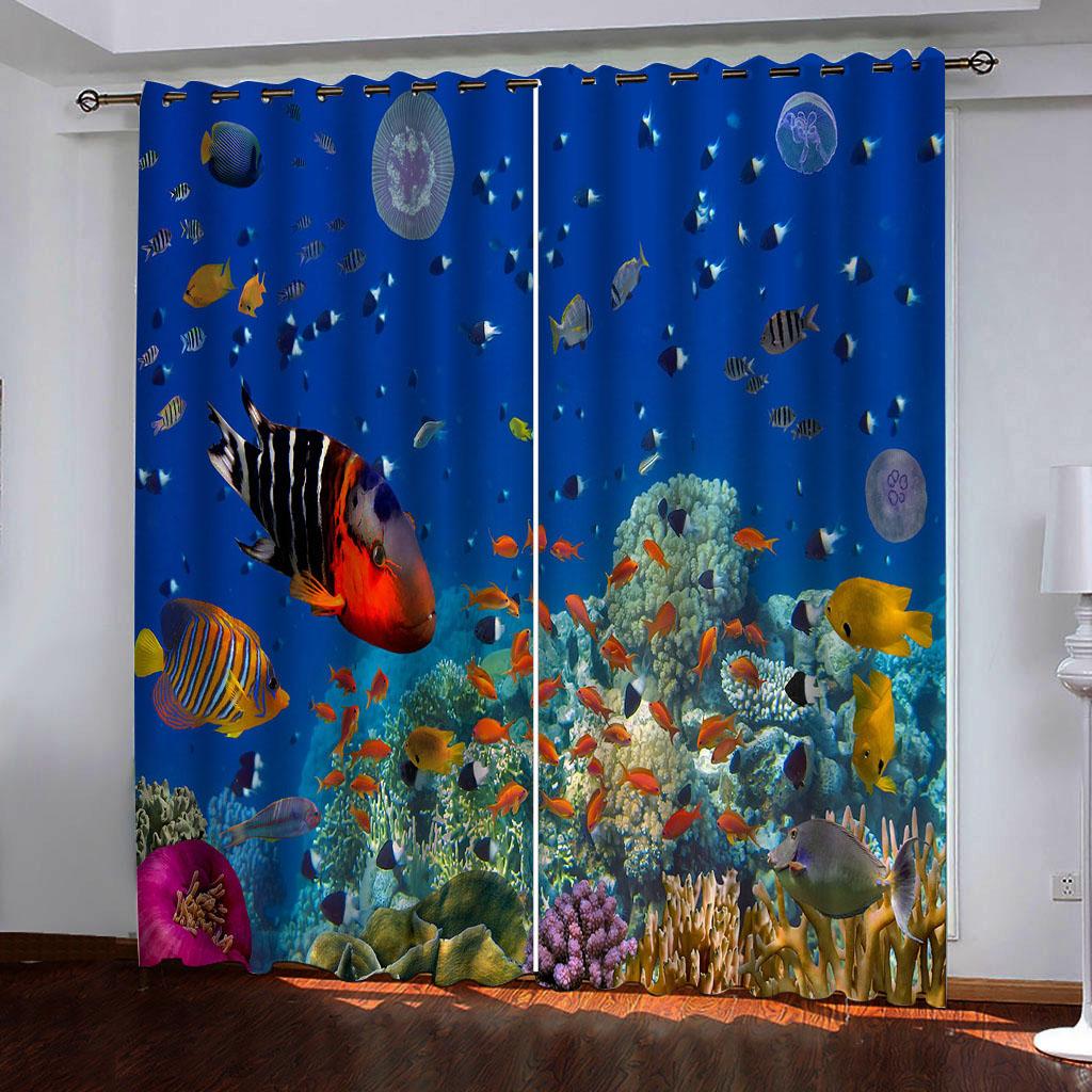 3D цифровая печать детская комната подводный мир Дельфин солнцезащитные шторы для гостиной спальни домашний декор кухонные шторы