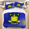 Brondby IF Club Pattern Bedding Quilt Set Quilt Cover Pillowcase Home Decoration Birthday Gift (1 * duvet cover + 2 * pillowcase, without core)