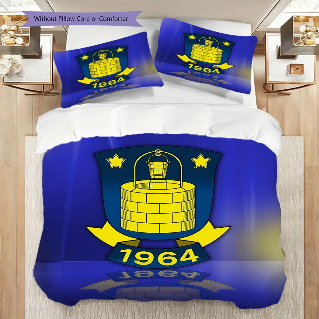 Brondby IF Club Pattern Bedding Quilt Set Quilt Cover Pillowcase Home Decoration Birthday Gift (1 * duvet cover + 2 * pillowcase, without core)
