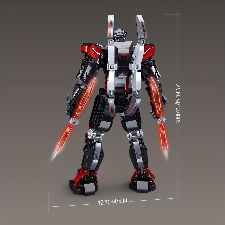 585 шт. Черный Красный Меха Сборка Строительный Блок Модель Робота Детские Развивающие Игрушки Для Рождественских Подарков