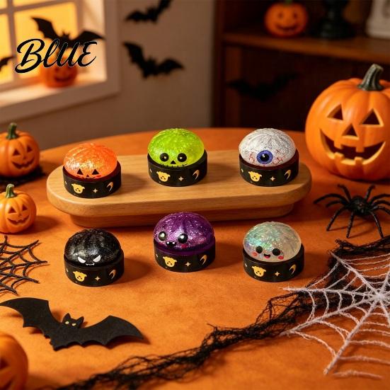 Anxiety Relief Gifts for Kids Halloween Ghost Bun Stress Ball Glitter Slow Rising TPR Fidget Toy Quicksand Pinch Toys with Steamer Cute Spooky