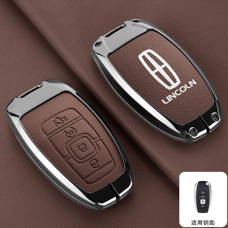 Car Key Cover Case Bag For Lincoln Continental MKC MKZ MKX Navigator Z Nautilus Aviator Corsair 2017 2018 2019 2022 Keychain m1