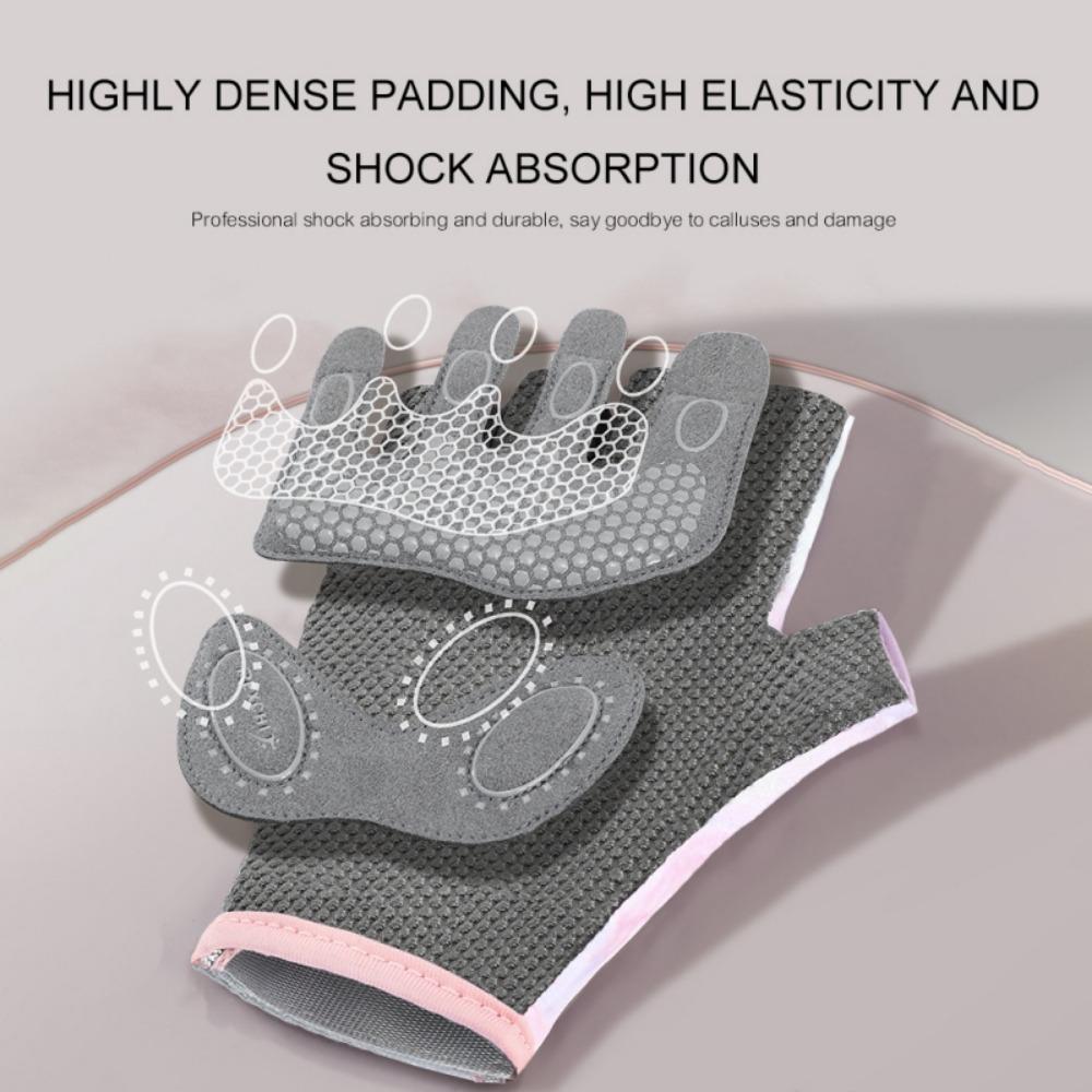 1 Pair Gym Breathable Bodybuilding Non-slip Fitness Gloves Half Finger Gloves Cycling Gloves