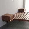Japanese Minimalist Black Walnut Tatami Platform Bed - Nordic Low-Profile, Solid Wood, Headboard-Free Design
