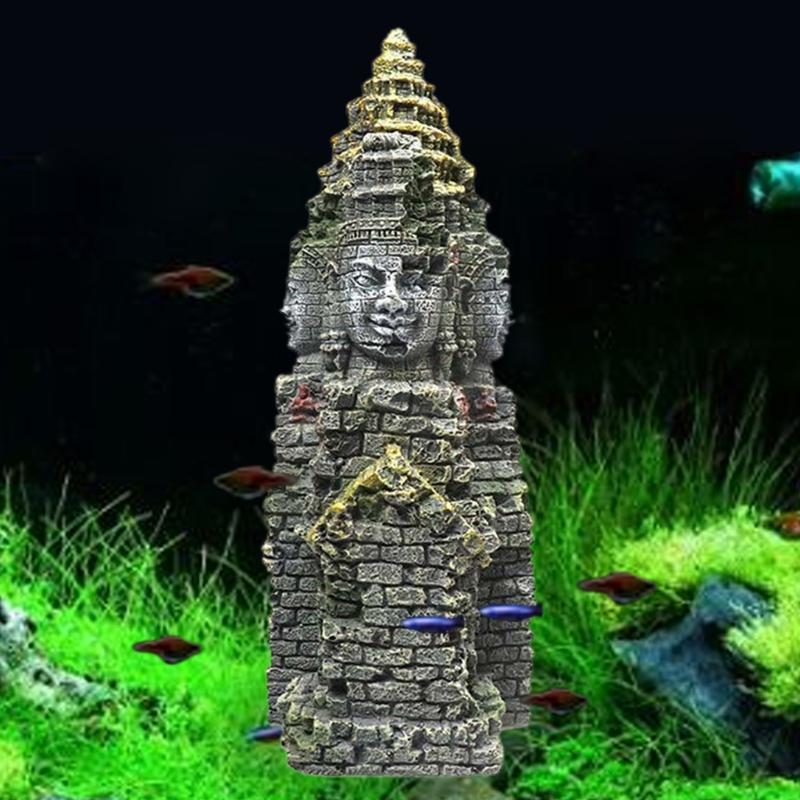 Ancient Cambodian Erawan Statue Fish Tank Landscaping Ornament Simulation Crafts