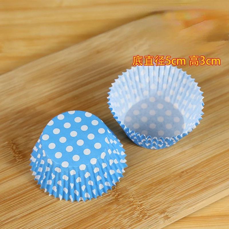 100pcs Paper Cupcake Liners White Black Blue Brown Green Plain Solid Color Muffin Baking Cup Cake Mold Red Polka Dot 4 Bakery