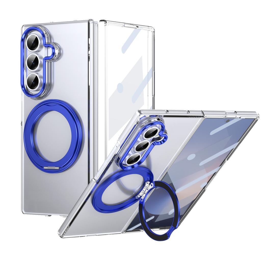 Магнитный прозрачный чехол с поворотным на 360° кронштейном для Samsung Galaxy Z Fold 7 6 5 4 Ударопрочный для Magsafe Подставка Защитная крышка экрана