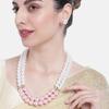 Комплект позолоченного очаровательного жемчужного ожерелья с двойной линией для женщин