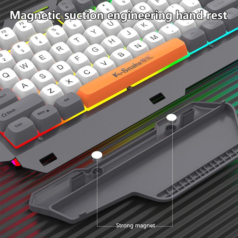 Игровая 108-клавишная проводная клавиатура и мышь, костюм с RGB-лампой для атмосферы, настольный компьютер, ноутбук, компьютер для киберспорта, игровой механический