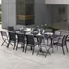 Garden Furniture Set Modulo T 8/12 + F 8 + C 4 Full Glass Black Wilsa Garden