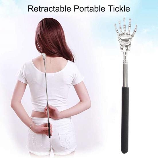 Extendable Stainless Steel Ghost Hand Back Scratcher Portable Telescopic Claw Massager Tool Funny Gift for Seniors Dad Men Women