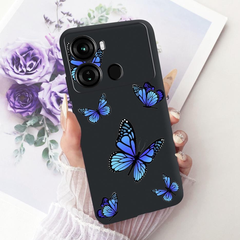 For Itel P40 Plus Case P683L Luxury Butterfly Tree Painted Cover Soft Silicone Phone Case For Itel P40 P662L P 40 ItelP40 + Bags