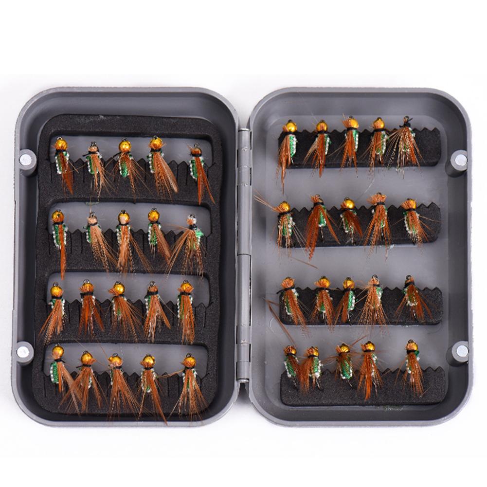 40pcs Simulation Fly Shape Fishing Hooks With Box Fast Sinking Artificial Insect Fishing Tackle
