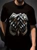 3D Digital Print Men's T-Shirt with Dollar and Rings Graphic, Crew Neck, Slight Stretch, Casual Knit Fabric Tee