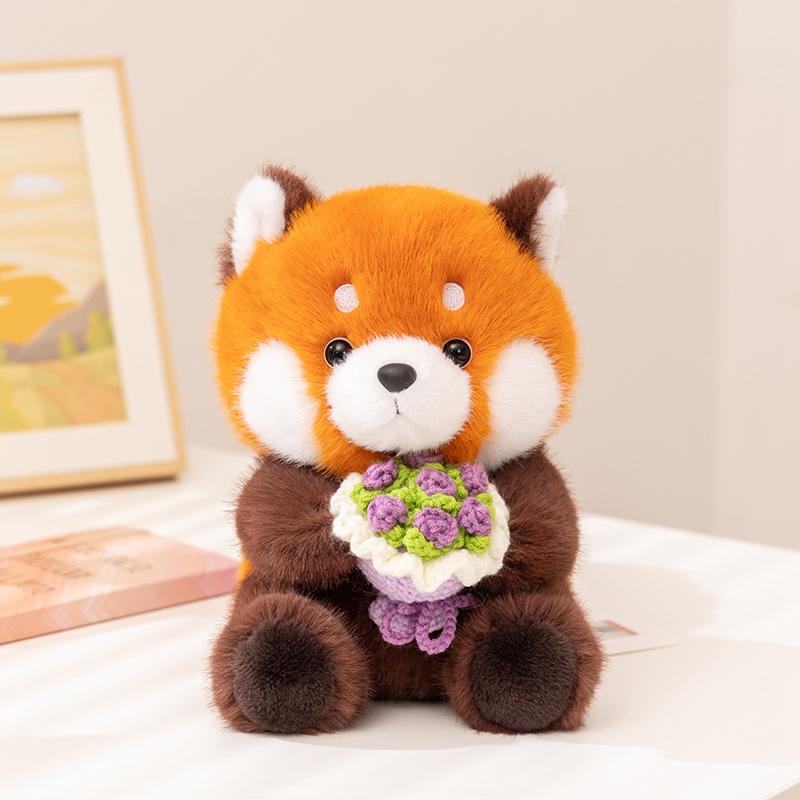 2025Cm Cute Hug Flower Bouquet Rabbit Raccoon Toy Capybara Hug Easter Egg Plush Doll Easter Valentine'S Day Gift
