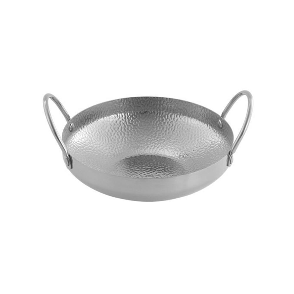 304 Stainless Steel Korean-style Seafood Paella Pan Hammered Pattern Saucepan Restaurant