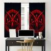 2 шт. Готские Блэкаут Шторы  Сатанинская Пентаграмма и Красная Голова Козла  Светофильтрующие для Спальни  Гостиной и Офиса  Темный Стиль Декора