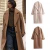 Woolen Coat  Autumn Winter New Fashion Notched Single Breasted Female Overcoat Long Sleeve Casual Lady Trench Coat