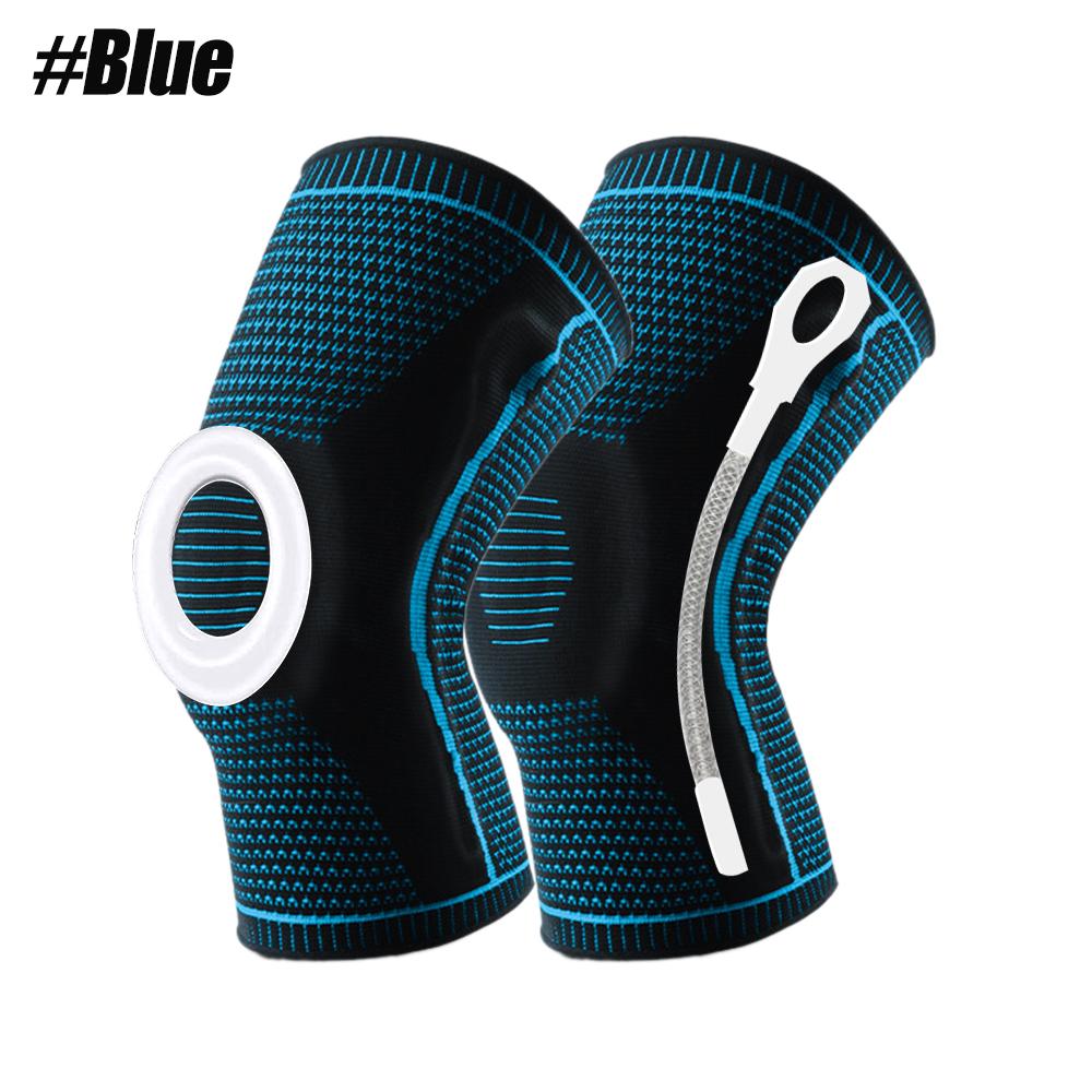 2 шт. Компрессионный рукав для колена - Профессиональный наколенник-суппорт Эластичные Нескользящие Наколенники Стабилизатор надколенника Силиконовый гель Пружина
