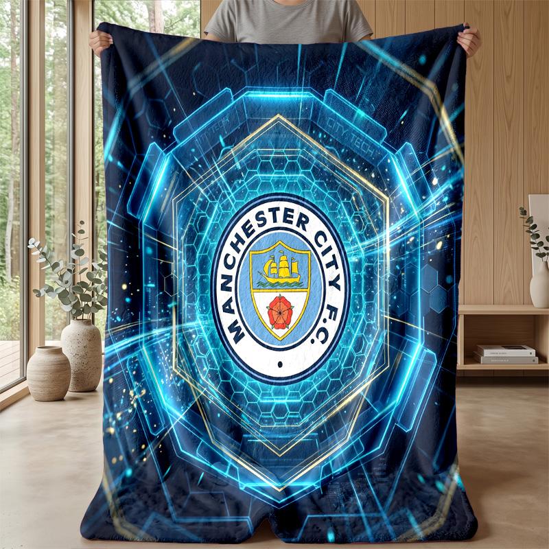 Manchester City Theme blanket Soft Flannel Blanket Plush Throw Blanket Cozy Sofa Bed Blanket for Home Decor