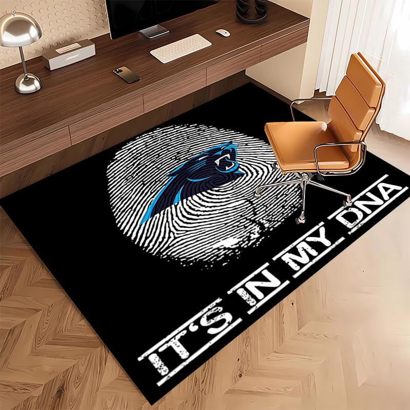 1pc Carolina Panthers Print Area Rug - Soft, Washable Non-Slip Indoor Mat, Living Room, Home Office Decorative Rug,Office Decorative