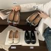 Flat-bottomed French Evening Breeze Bow Square Head Mary Jane Single Shoes Women's Shoes 2025 New Models