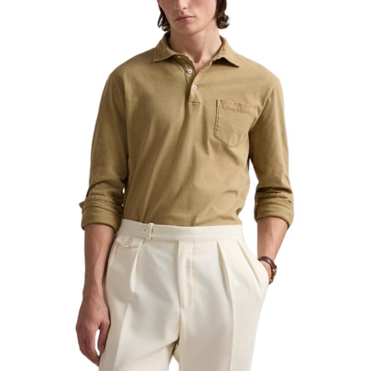 Polo Ralph Lauren SS25 Polo Shirt Men's Desert Khaki MNPOKNI16824213-250