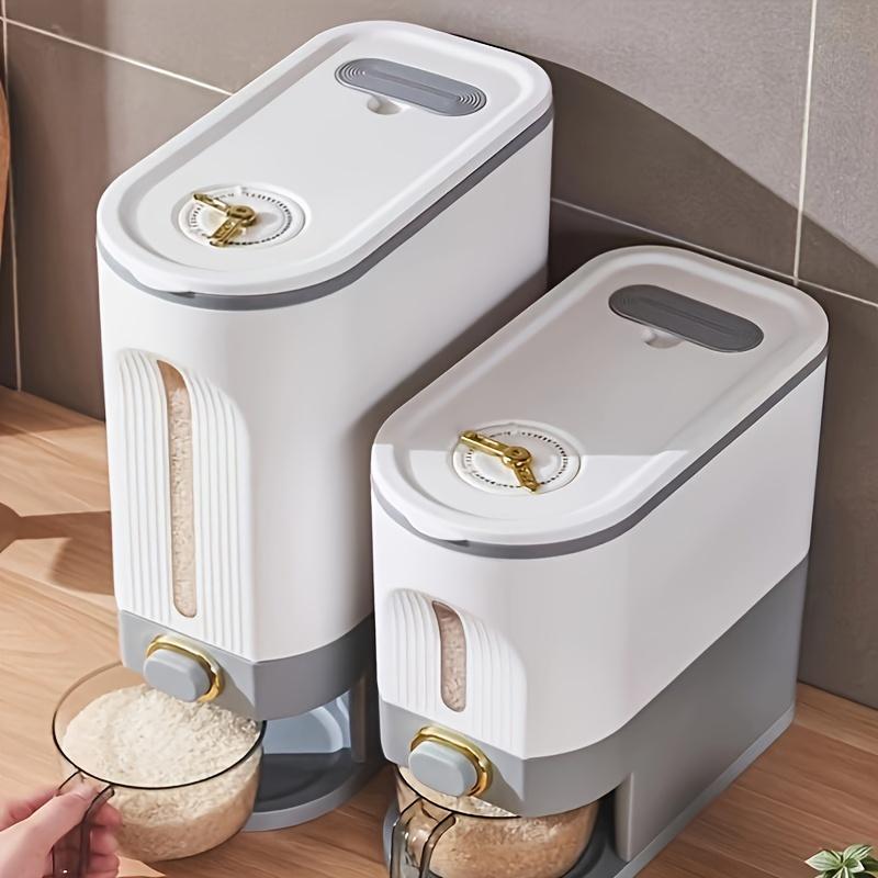 Ведро для риса большой емкости с мерным стаканом, герметичный дозатор риса, влагостойкий контейнер для хранения хлопьев для домашней кухни