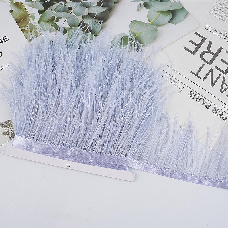 8-10Cm Ostrich Feather Wedding Dress Diy Performance Clothing Accessories Feather Tassel Including Webbing