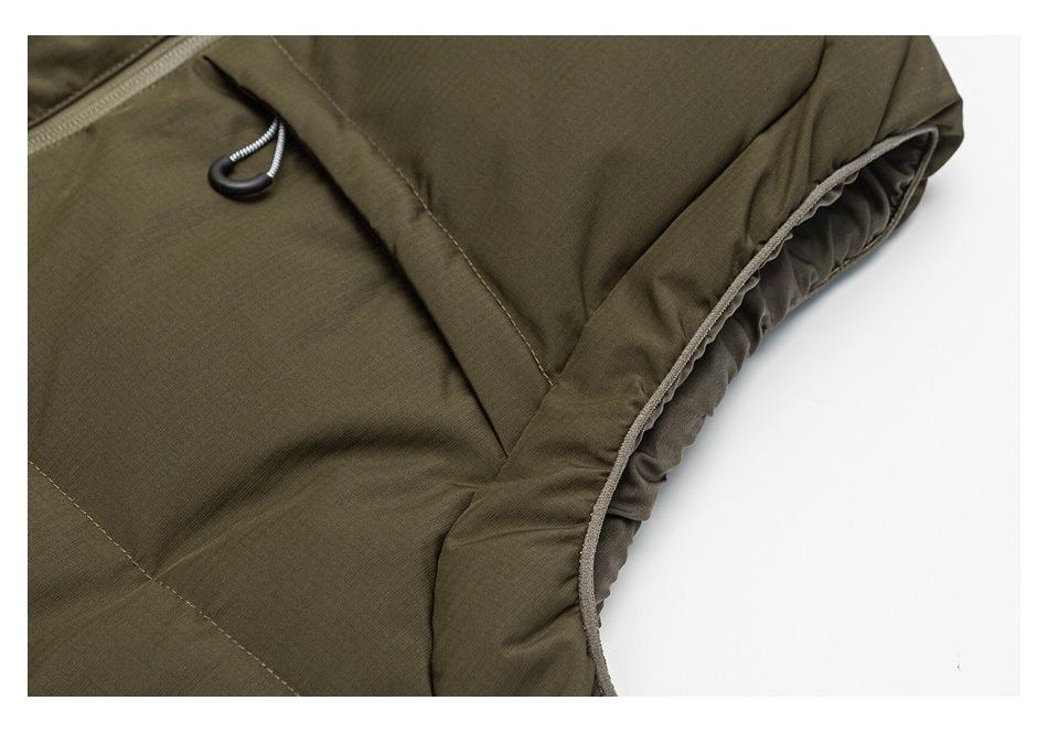 ELIEON Men's Stand Collar Mountain Style Down Vest - Winter Warmth with White Duck Down