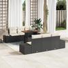 VidaXL 7-Piece Garden Sofa Set with Cushions Black Poly Rattan 3358644