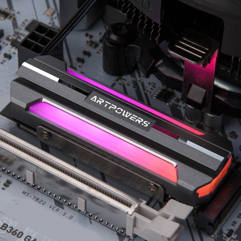 Радиатор для твердотельного накопителя M.2 SSD, охладитель из алюминиевого сплава, ARGB, радиатор для твердотельного жесткого диска M.2 2280 NVME, охлаждающий корпус