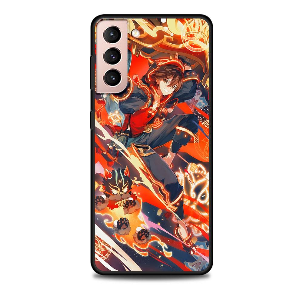 Чехол Gaming Genshin Impact для Samsung Galaxy S23 S21 S22 S20 FE S9 S10 S24 Ultra S10e S9 Plus, мягкий черный чехол-бампер из ТПУ