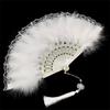 Dark Lolita Lace Feather Fan - Wedding Robe Accessory