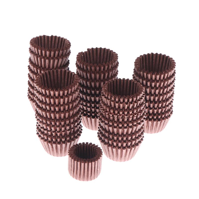 1000 шт мини-шоколадный бумажный вкладыш для выпечки кексов, кексов, однотонный чехол