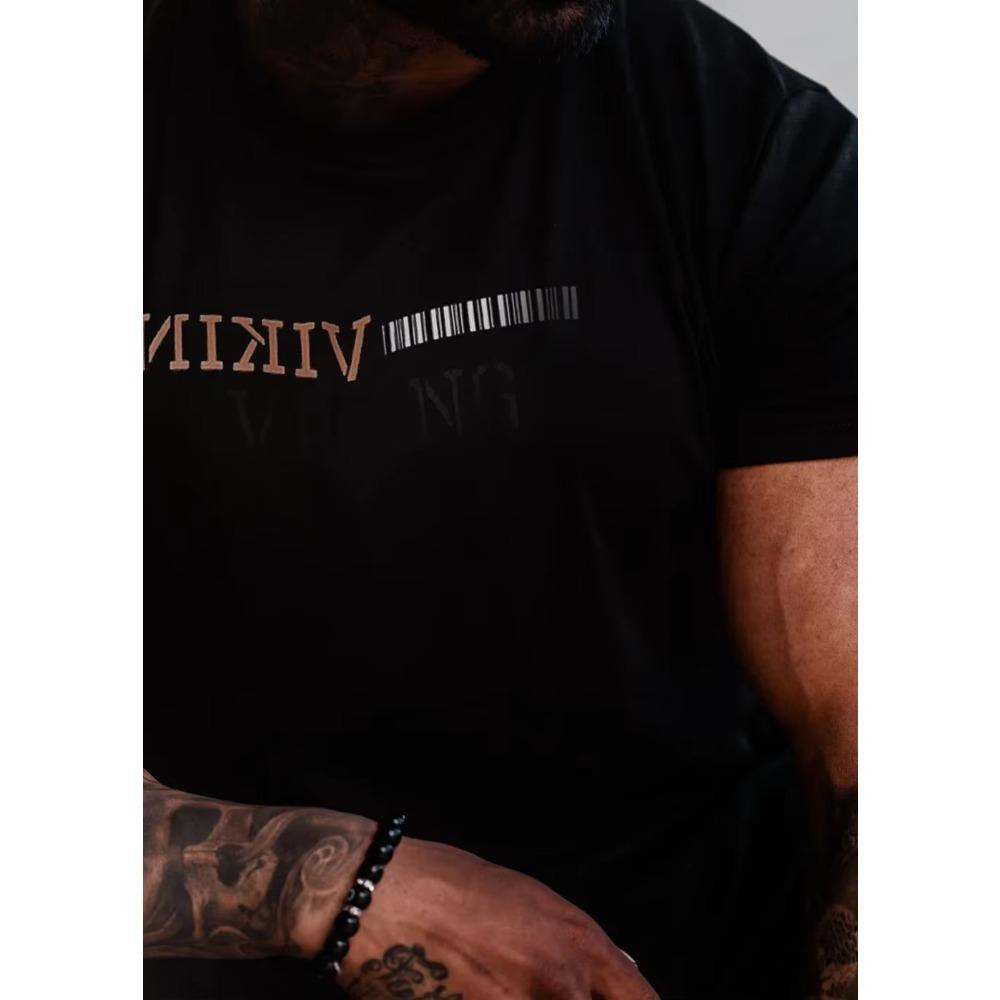 2024 Футболка с принтом английских букв, 100% высококачественный хлопок, с круглым вырезом, повседневная, для тренировок, новая мужская футболка для фитнеса и фитнеса