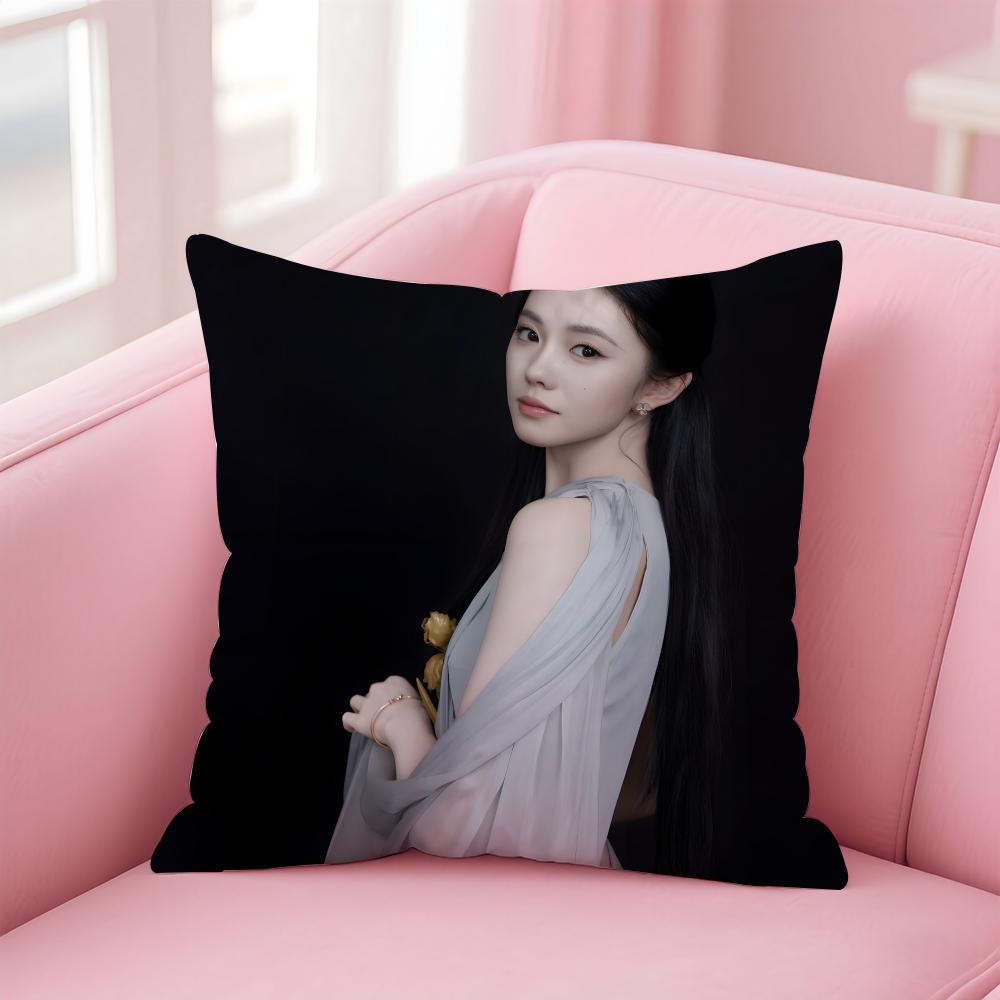 Popular fashion Chinese actress LLiu Haocun Cushion Cover Pillow Case Soft Friendly Fabric Concealed Zipper