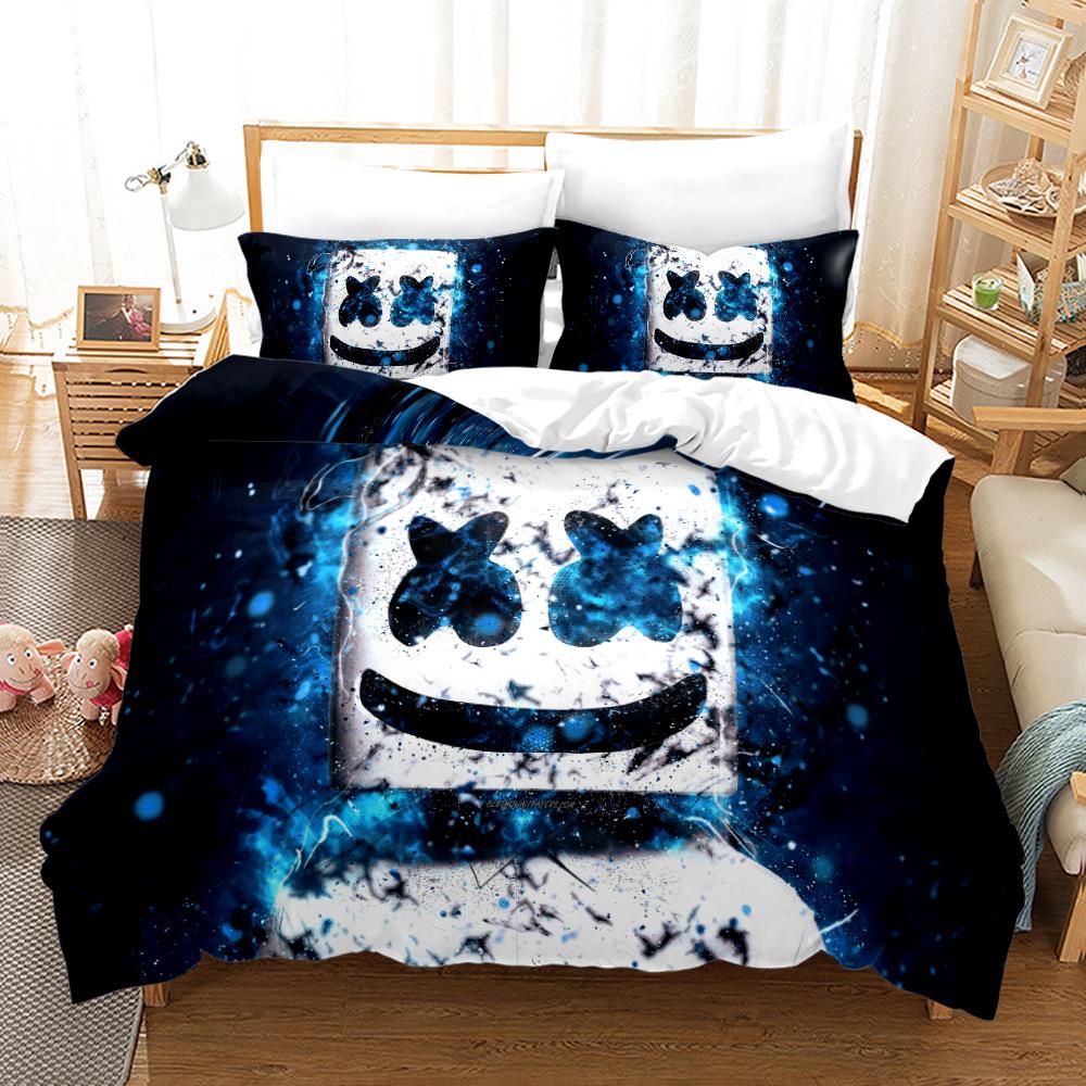 New 3PCS Single-sided Printed Series DJ Digital Printing Duvet Cover Bedding Set Comfortable Breathable Sheet Comforter Bed Set